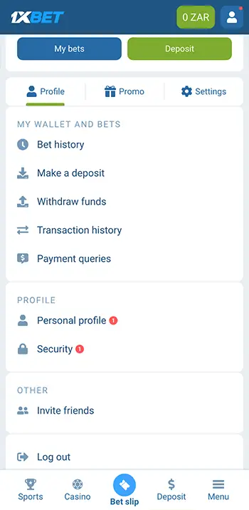 Step 5 - Security check and two-factor authentication on 1xBet