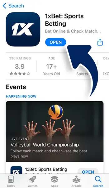 Step 12 - After installation, tap Open to launch 1xBet app