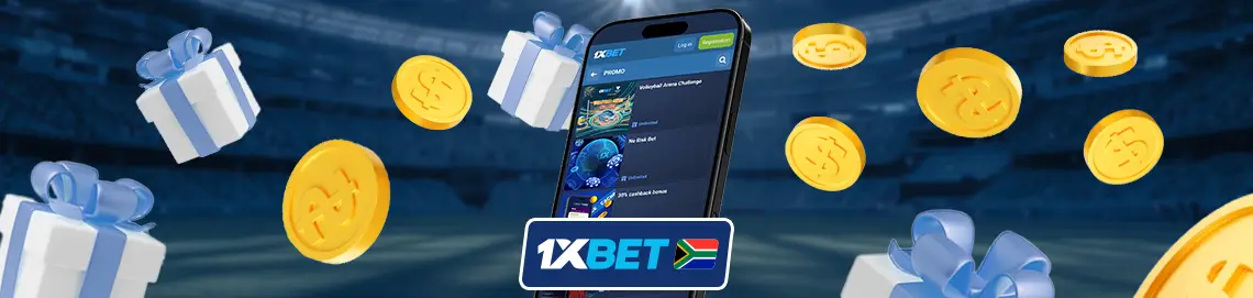 1xBet promotions for South African users banner