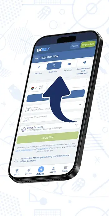 Choose Preferred Registration Method in 1xBet App