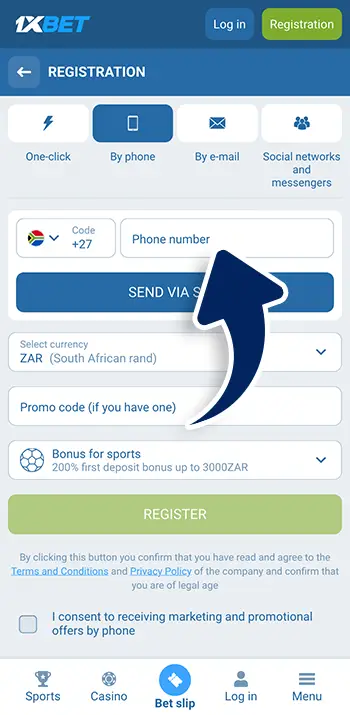 Step 4 - Enter your details for 1xBet registration