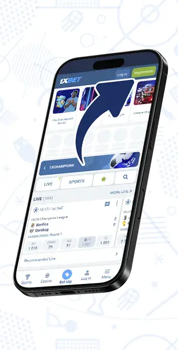 1xBet App Registration Screen